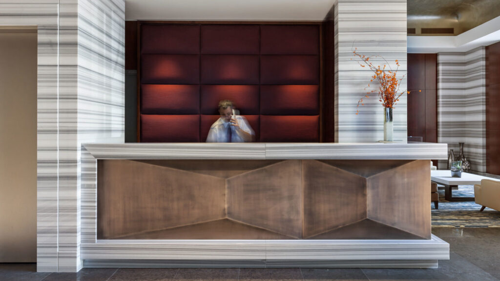 bancone reception in marmo lobby the oxford